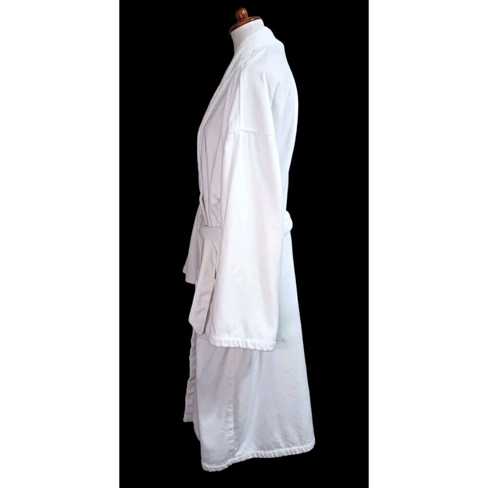 Men’s Polo Ralph Lauren White Terry Velour Robe L/XL Blue Pony Spa Luxury Belted - Picture 3 of 6